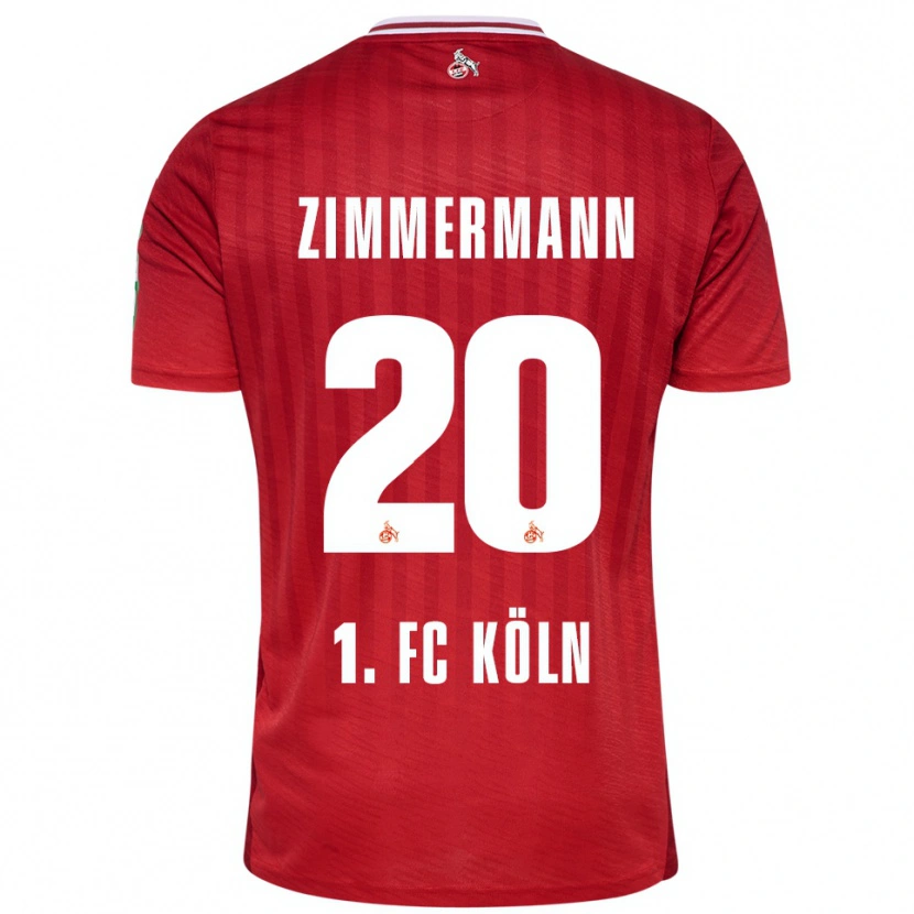 Danxen Kobiety Nick Zimmermann #20 Czerwony Biały Wyjazdowa Koszulka 2025/26 Koszulki Klubowe