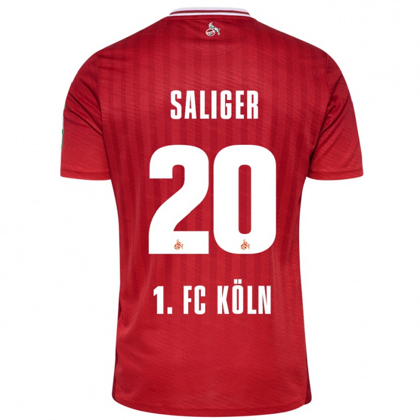 Danxen Kobiety Jonas Saliger #20 Czerwony Biały Wyjazdowa Koszulka 2025/26 Koszulki Klubowe