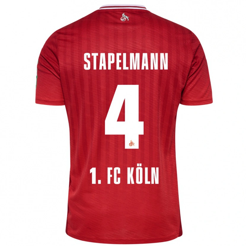 Danxen Kobiety Luis Stapelmann #4 Czerwony Biały Wyjazdowa Koszulka 2025/26 Koszulki Klubowe