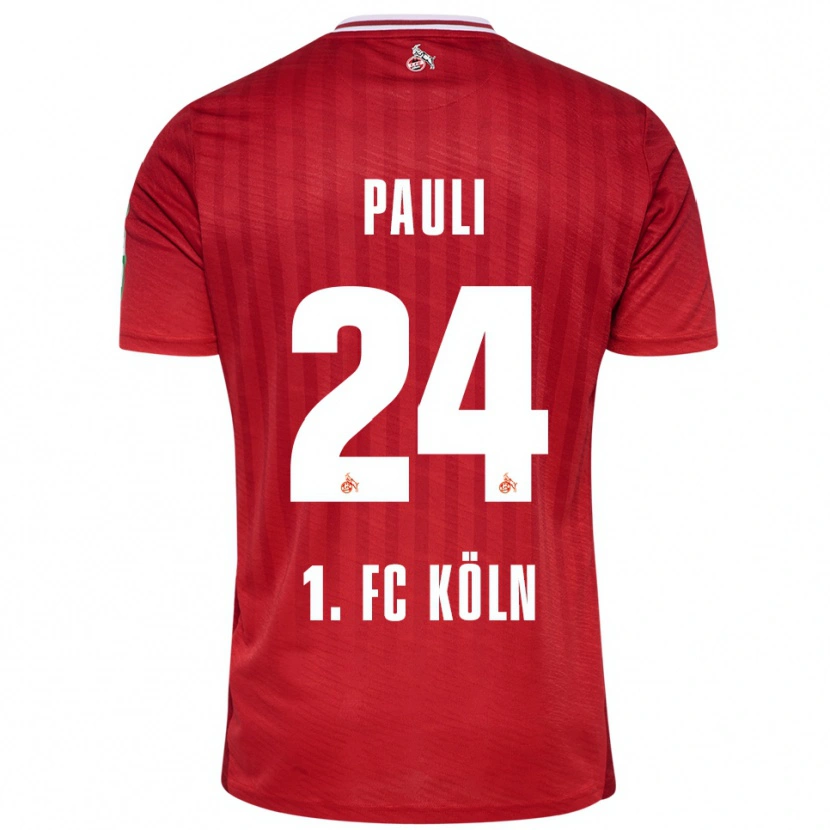 Danxen Kobiety Julian Pauli #24 Czerwony Biały Wyjazdowa Koszulka 2025/26 Koszulki Klubowe