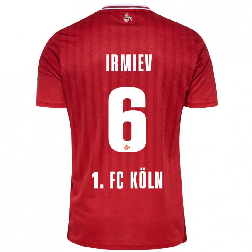 Danxen Kobiety Kristiyan Irmiev #6 Czerwony Biały Wyjazdowa Koszulka 2025/26 Koszulki Klubowe