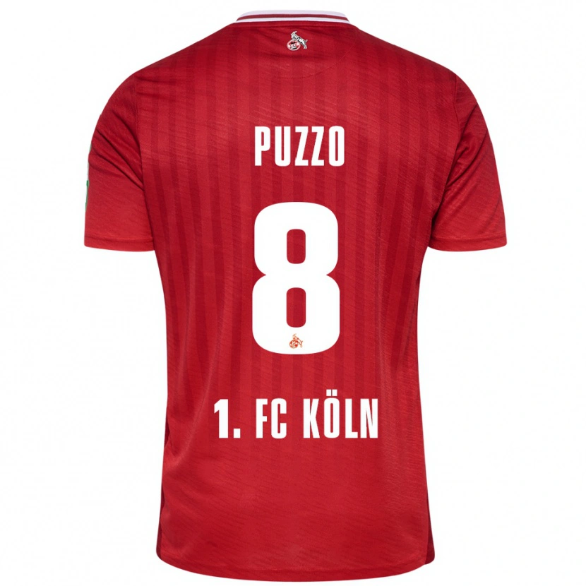 Danxen Kobiety Alessandro Puzzo #8 Czerwony Biały Wyjazdowa Koszulka 2025/26 Koszulki Klubowe