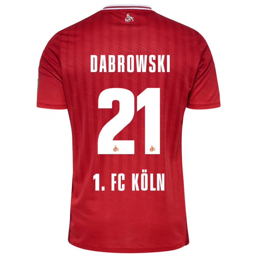 Danxen Kobiety Luc Dabrowski #21 Czerwony Biały Wyjazdowa Koszulka 2025/26 Koszulki Klubowe