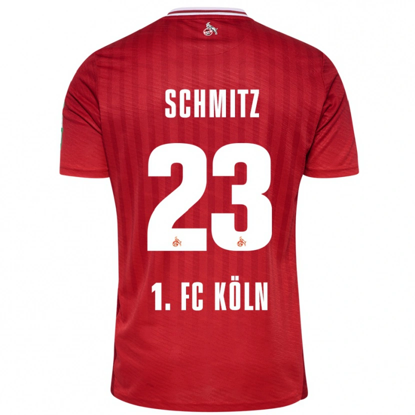 Danxen Kobiety Timo Schmitz #23 Czerwony Biały Wyjazdowa Koszulka 2025/26 Koszulki Klubowe