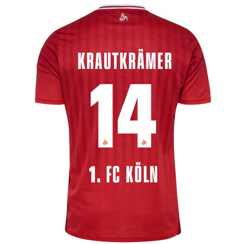 Danxen Kobiety Jakob Krautkrämer #14 Czerwony Biały Wyjazdowa Koszulka 2025/26 Koszulki Klubowe