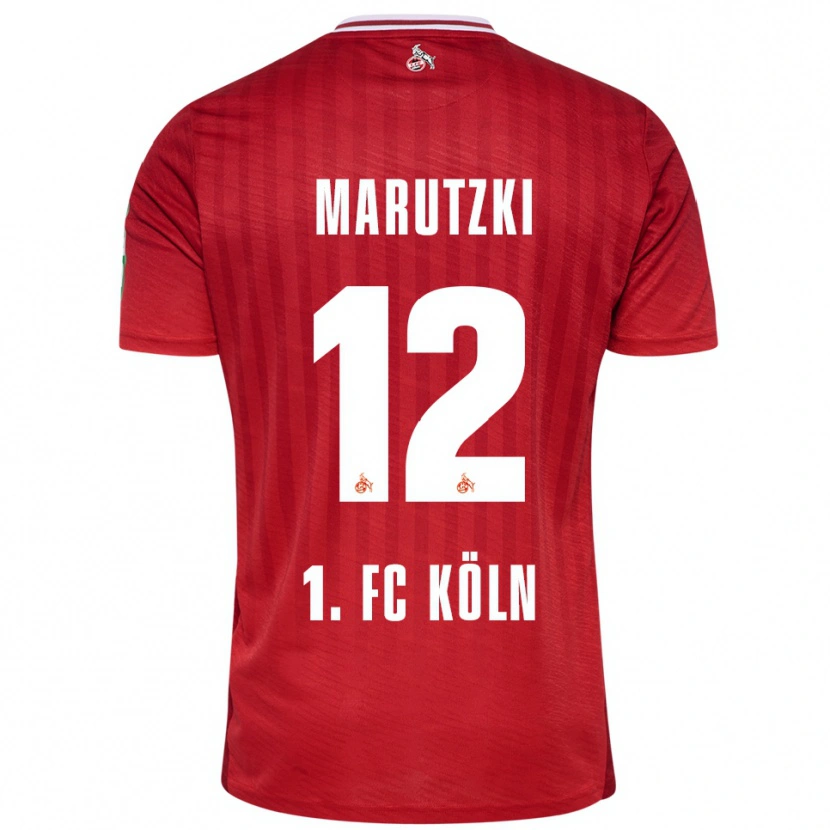 Danxen Kobiety Mikolaj Marutzki #12 Czerwony Biały Wyjazdowa Koszulka 2025/26 Koszulki Klubowe