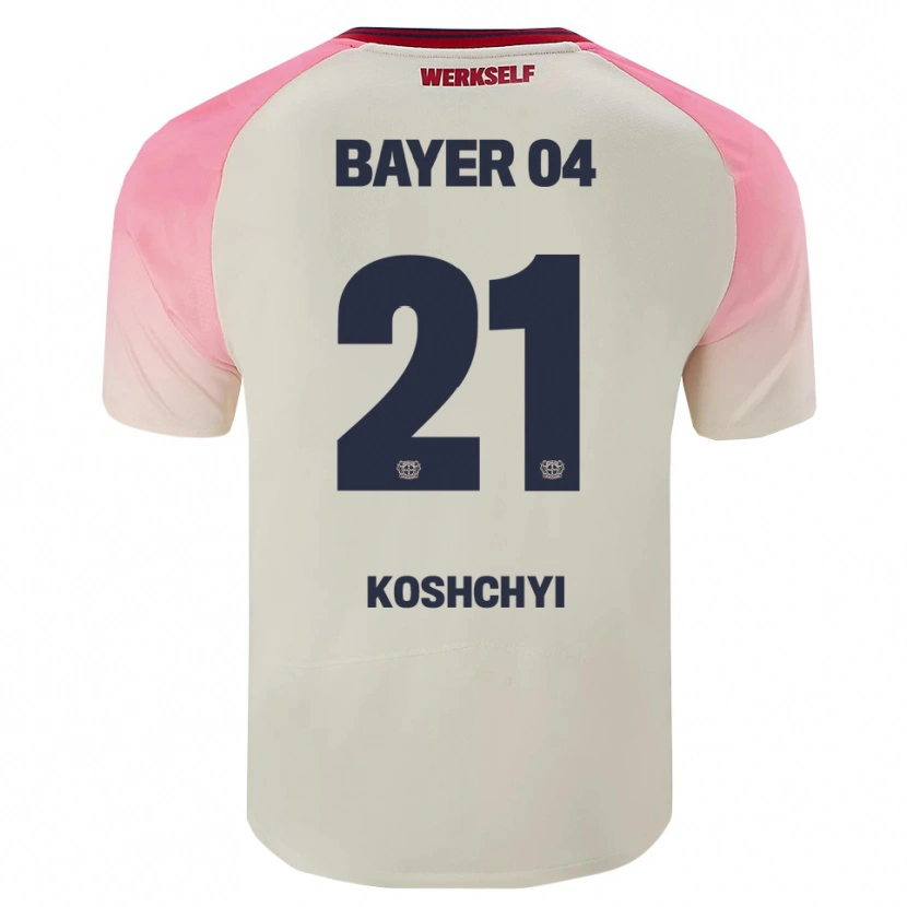 Danxen Kobiety Yegor Koshchyi #21 Różowy Złamana Biel Wyjazdowa Koszulka 2025/26 Koszulki Klubowe