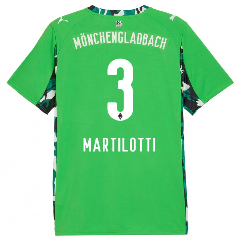 Danxen Kobiety Francesco Martilotti #3 Zielony Czarny Wyjazdowa Koszulka 2025/26 Koszulki Klubowe