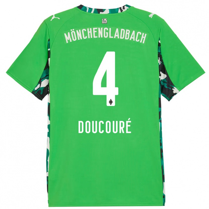 Danxen Kobiety Mamadou Doucoure #4 Zielony Czarny Wyjazdowa Koszulka 2025/26 Koszulki Klubowe