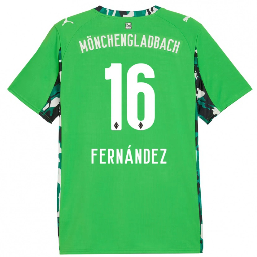 Danxen Kobiety Oriol Fernandez Berenguer #16 Zielony Czarny Wyjazdowa Koszulka 2025/26 Koszulki Klubowe