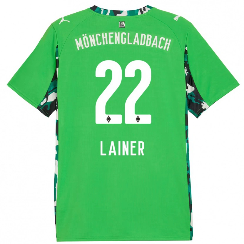 Danxen Kobiety Stefan Lainer #22 Zielony Czarny Wyjazdowa Koszulka 2025/26 Koszulki Klubowe