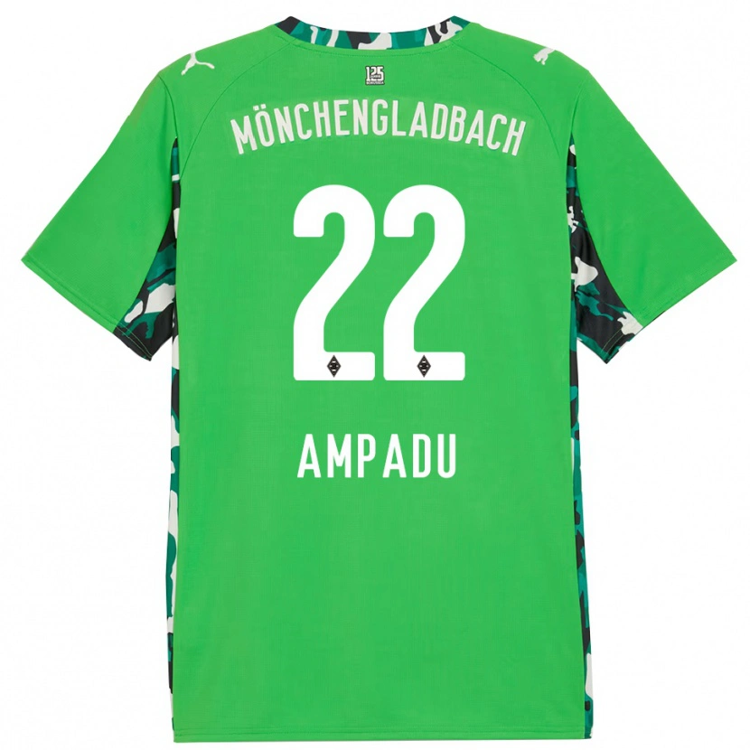 Danxen Kobiety Leon Ampadu #22 Zielony Czarny Wyjazdowa Koszulka 2025/26 Koszulki Klubowe