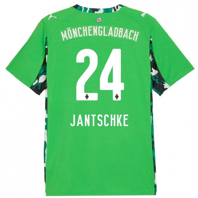 Danxen Kobiety Tony Jantschke #24 Zielony Czarny Wyjazdowa Koszulka 2025/26 Koszulki Klubowe