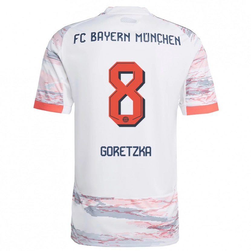 Danxen Kobiety Leon Goretzka #8 Biały Szary Wyjazdowa Koszulka 2025/26 Koszulki Klubowe