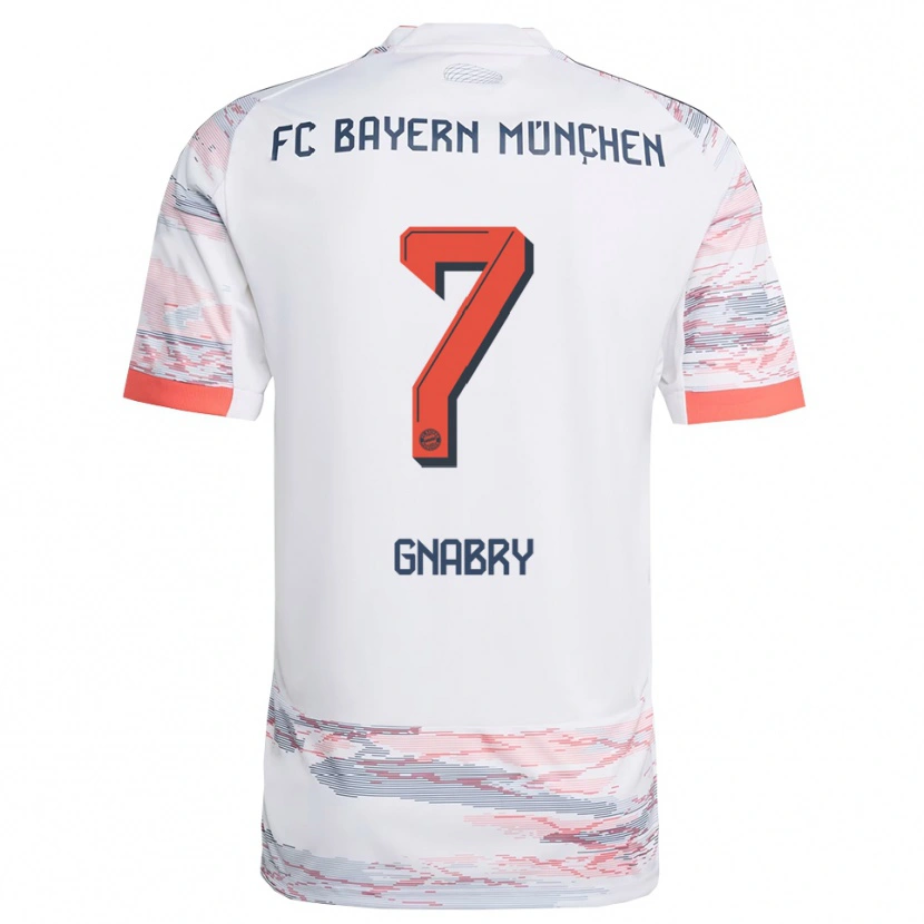Danxen Kobiety Serge Gnabry #7 Biały Szary Wyjazdowa Koszulka 2025/26 Koszulki Klubowe
