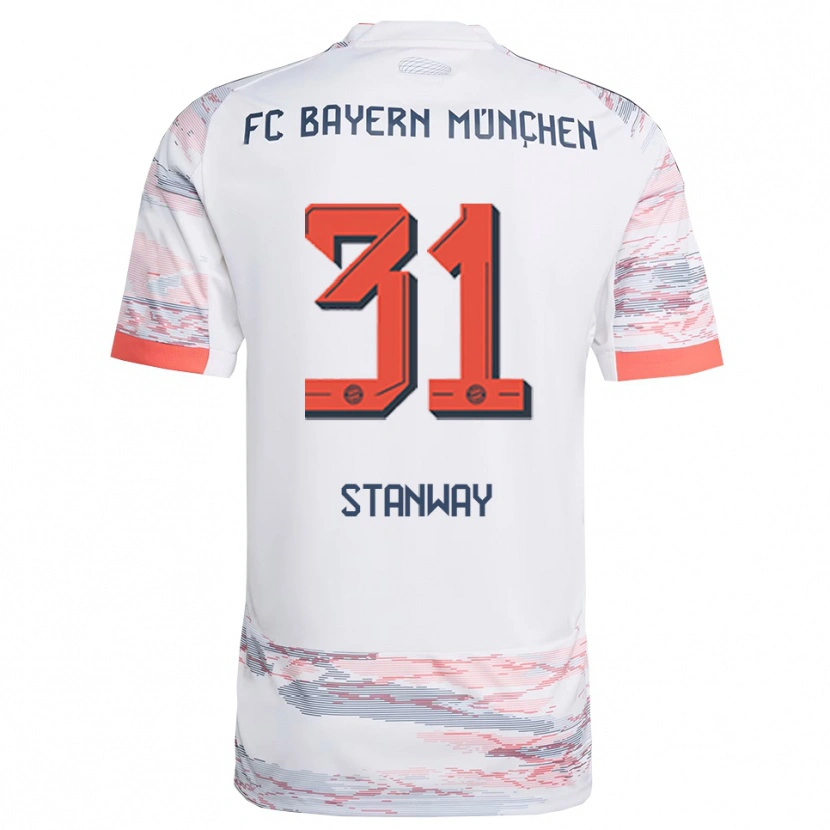 Danxen Kobiety Georgia Stanway #31 Biały Szary Wyjazdowa Koszulka 2025/26 Koszulki Klubowe