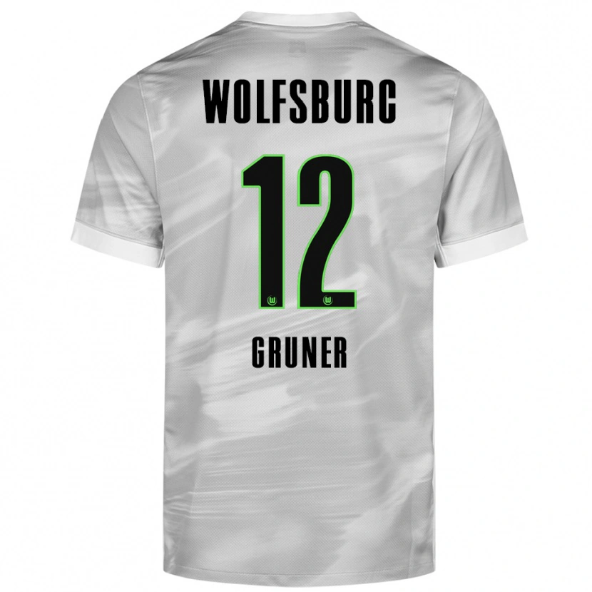 Danxen Kobiety Paul Gruner #12 Szary Biały Wyjazdowa Koszulka 2025/26 Koszulki Klubowe
