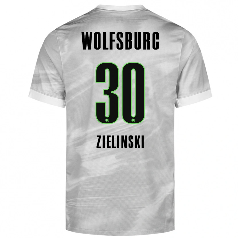 Danxen Kobiety Jakub Zielinski #30 Szary Biały Wyjazdowa Koszulka 2025/26 Koszulki Klubowe