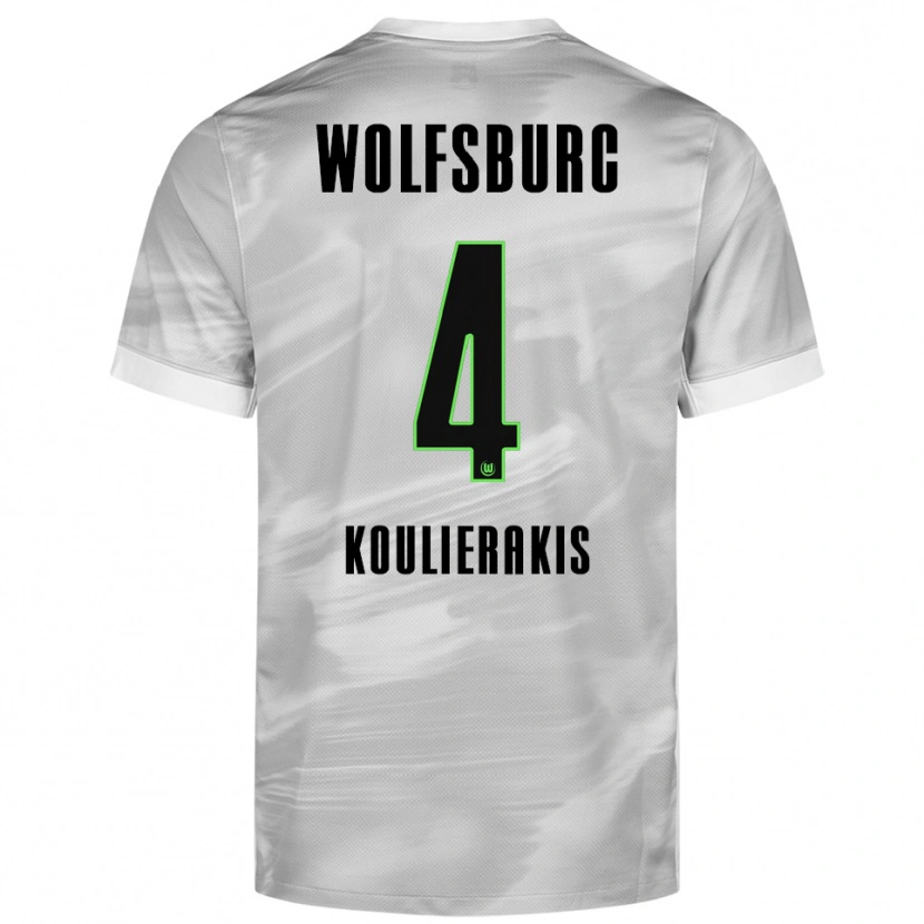 Danxen Kobiety Konstantinos Koulierakis #4 Szary Biały Wyjazdowa Koszulka 2025/26 Koszulki Klubowe