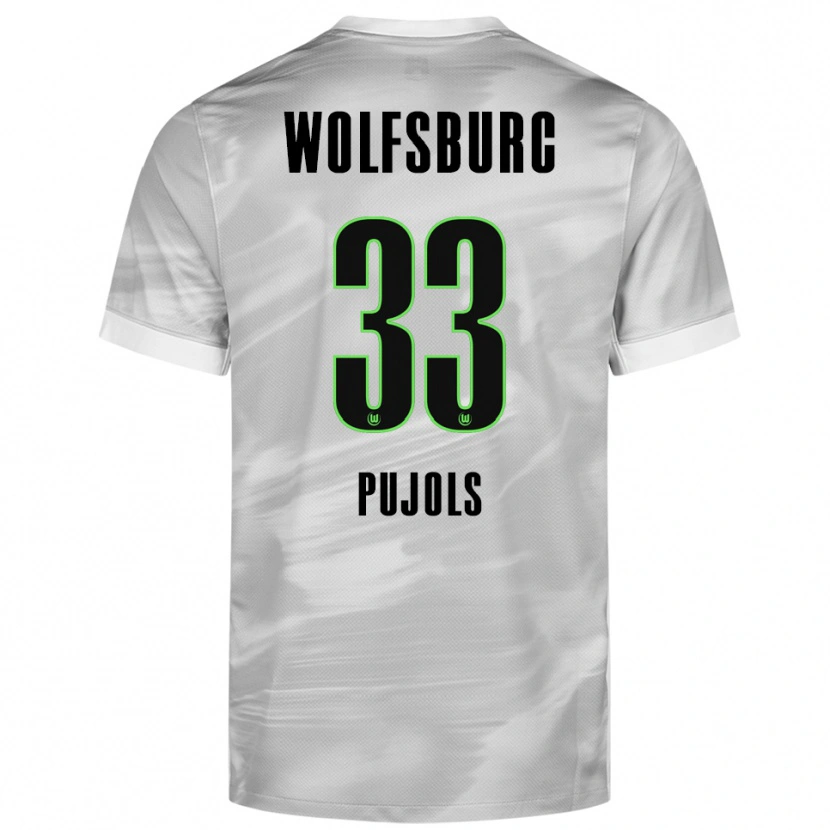 Danxen Kobiety Judit Pujols #33 Szary Biały Wyjazdowa Koszulka 2025/26 Koszulki Klubowe