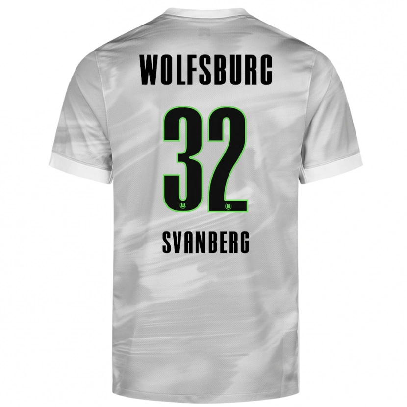 Danxen Kobiety Mattias Svanberg #32 Szary Biały Wyjazdowa Koszulka 2025/26 Koszulki Klubowe
