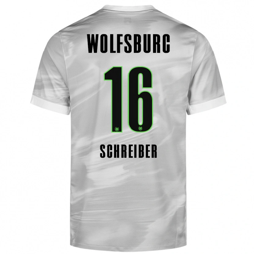 Danxen Kobiety Maximilian Schreiber #16 Szary Biały Wyjazdowa Koszulka 2025/26 Koszulki Klubowe