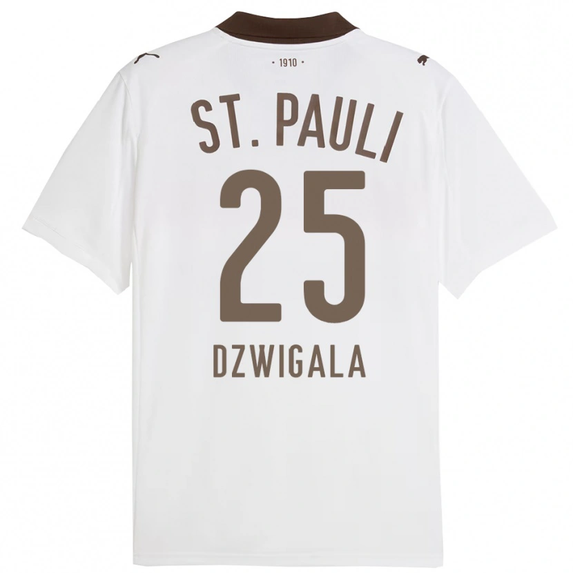 Danxen Kobiety Adam Dzwigala #25 Biały Czerwony Wyjazdowa Koszulka 2025/26 Koszulki Klubowe