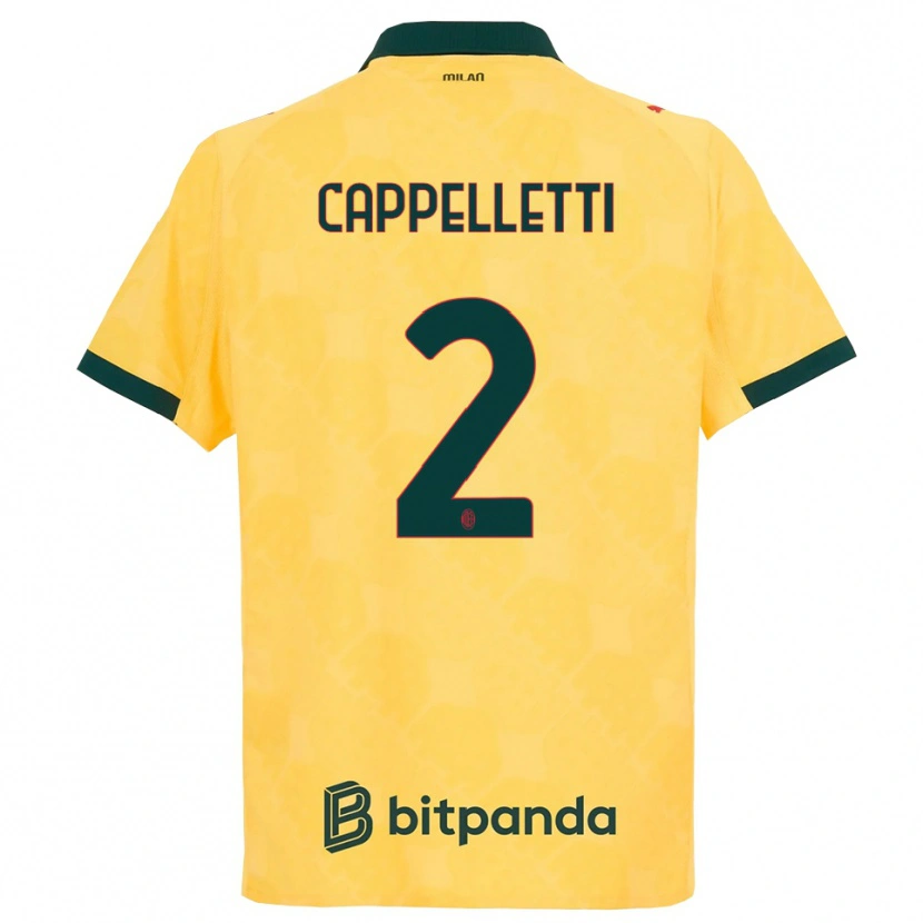 Danxen Kobiety Mattia Cappelletti #2 Żółty Czarny Trzeci Komplet Koszulka 2025/26 Koszulki Klubowe