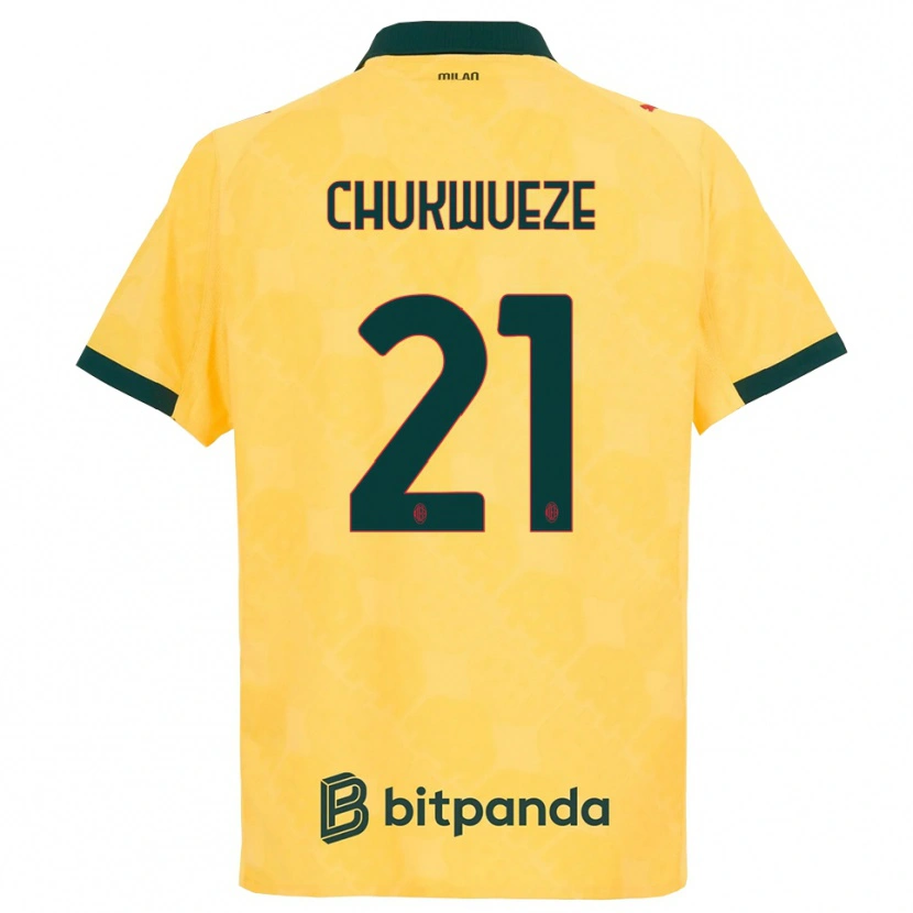 Danxen Kobiety Samuel Chukwueze #21 Żółty Czarny Trzeci Komplet Koszulka 2025/26 Koszulki Klubowe