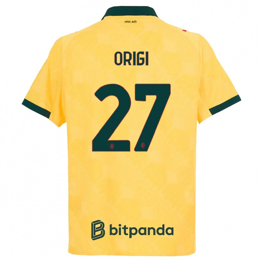 Danxen Kobiety Divock Origi #27 Żółty Czarny Trzeci Komplet Koszulka 2025/26 Koszulki Klubowe