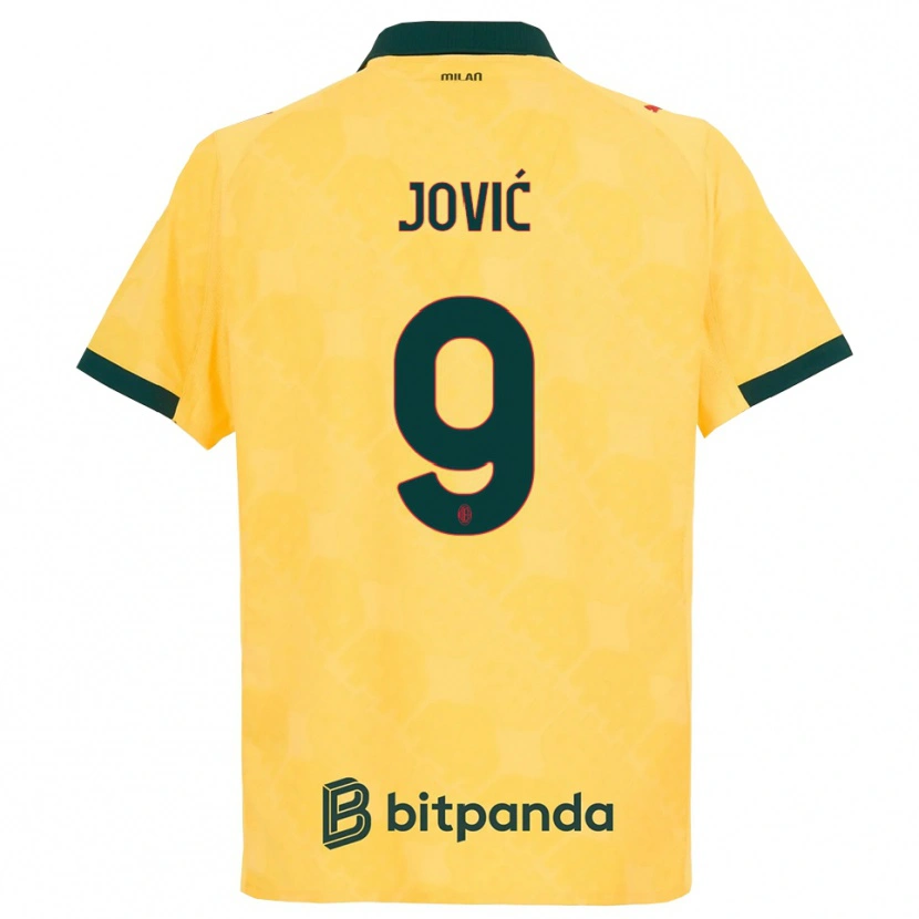 Danxen Kobiety Luka Jovic #9 Żółty Czarny Trzeci Komplet Koszulka 2025/26 Koszulki Klubowe