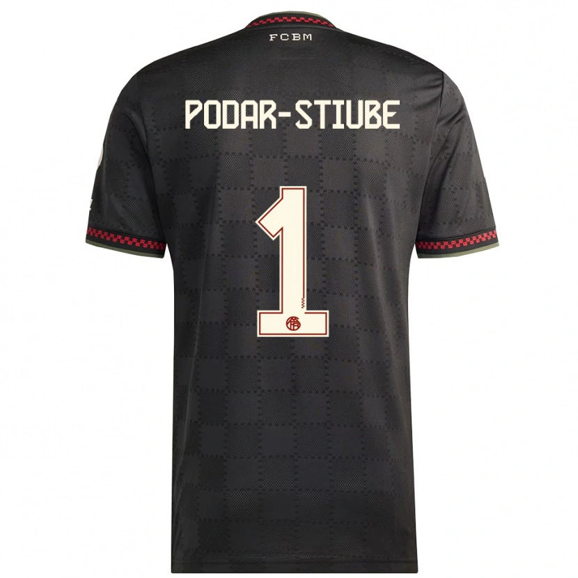 Danxen Kobiety David Podar-Stiube #1 Czarny Biały Trzeci Komplet Koszulka 2025/26 Koszulki Klubowe
