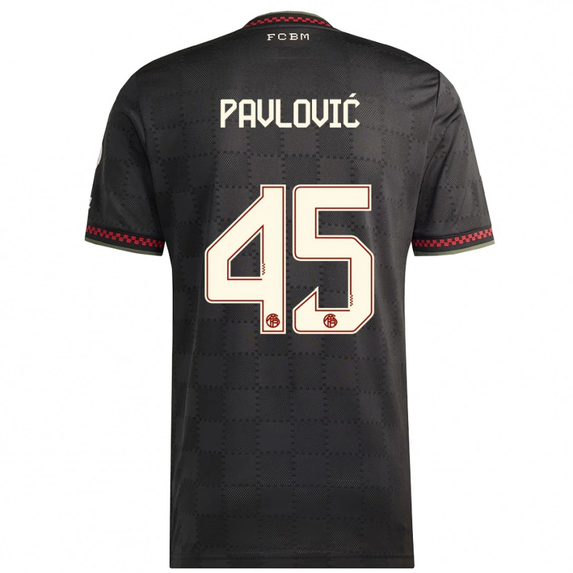 Danxen Kobiety Aleksandar Pavlovic #45 Czarny Biały Trzeci Komplet Koszulka 2025/26 Koszulki Klubowe