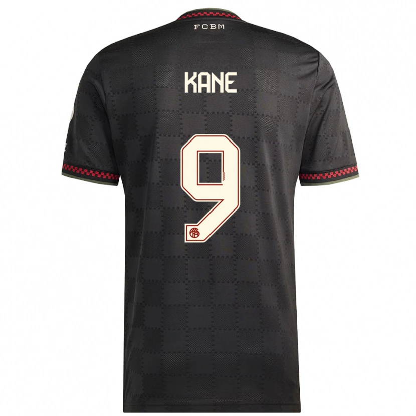 Danxen Kobiety Harry Kane #9 Czarny Biały Trzeci Komplet Koszulka 2025/26 Koszulki Klubowe