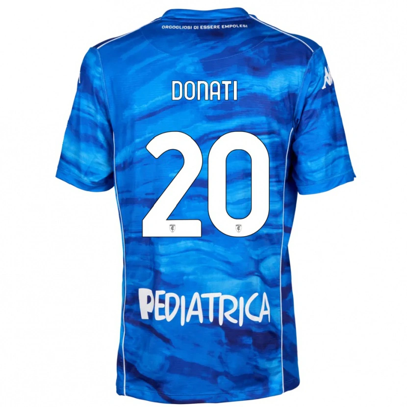 Danxen Dzieci Francesco Donati #20 Niebiesko-Biały Domowa Koszulka 2025/26 Koszulki Klubowe
