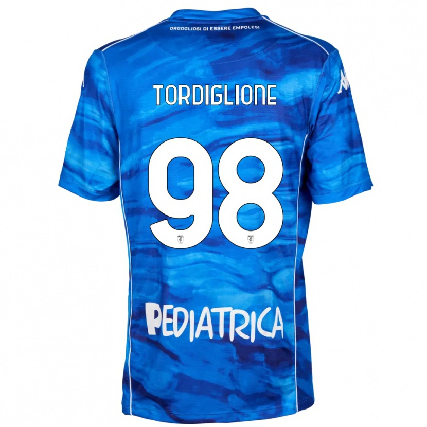 Danxen Dzieci Nicolò Tordiglione #98 Niebiesko-Biały Domowa Koszulka 2025/26 Koszulki Klubowe