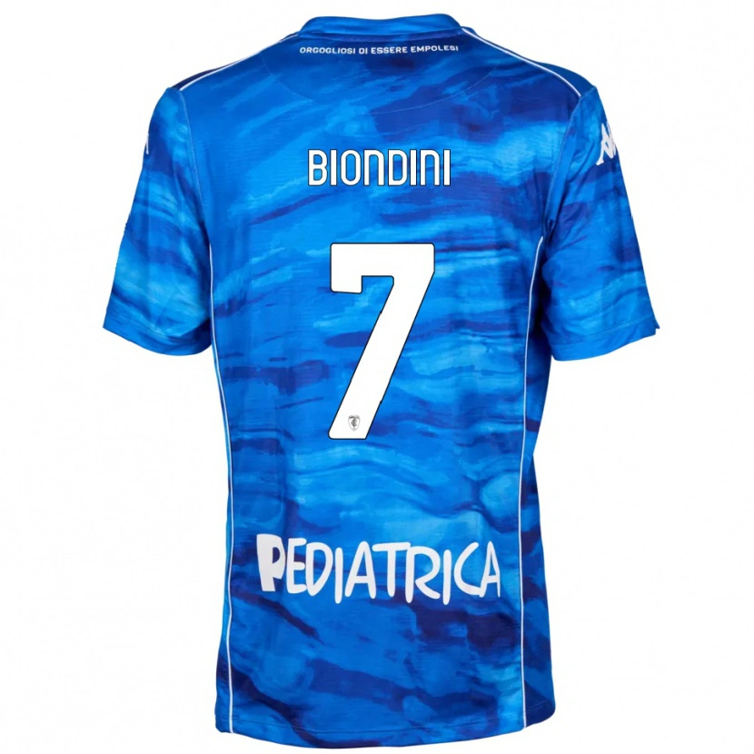 Danxen Dzieci Edoardo Biondini #7 Niebiesko-Biały Domowa Koszulka 2025/26 Koszulki Klubowe