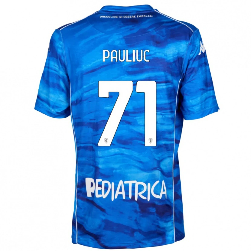Danxen Dzieci Nicolò Pauliuc #71 Niebiesko-Biały Domowa Koszulka 2025/26 Koszulki Klubowe