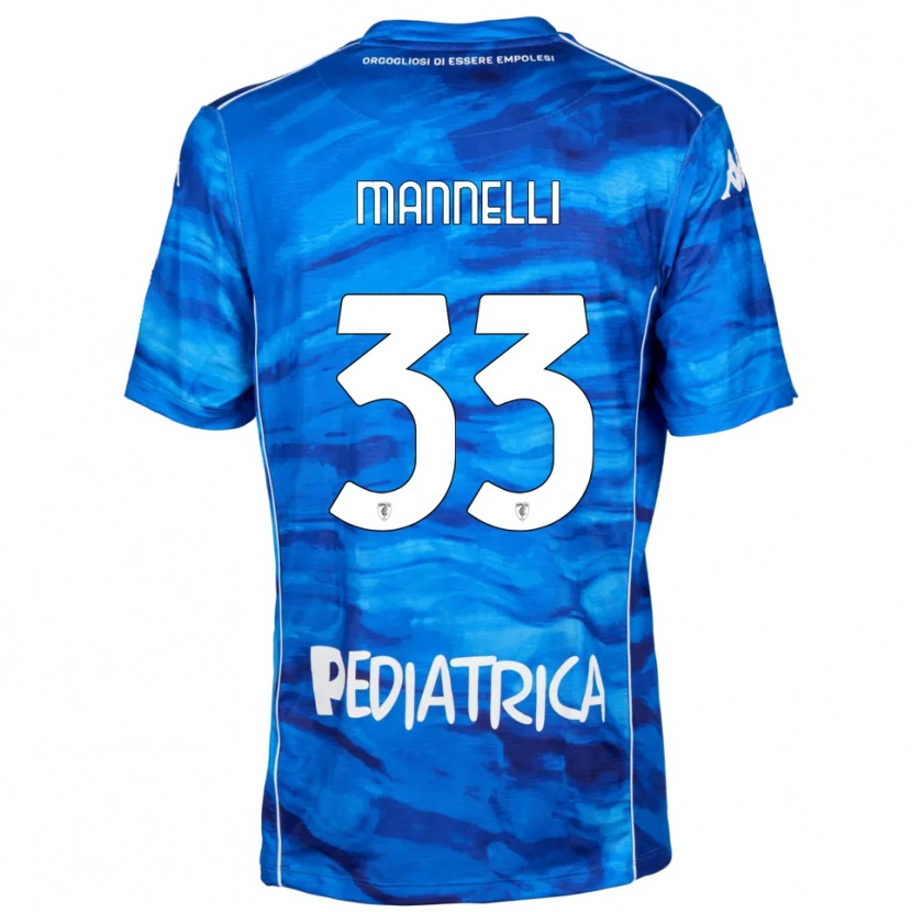 Danxen Dzieci Matteo Mannelli #33 Niebiesko-Biały Domowa Koszulka 2025/26 Koszulki Klubowe