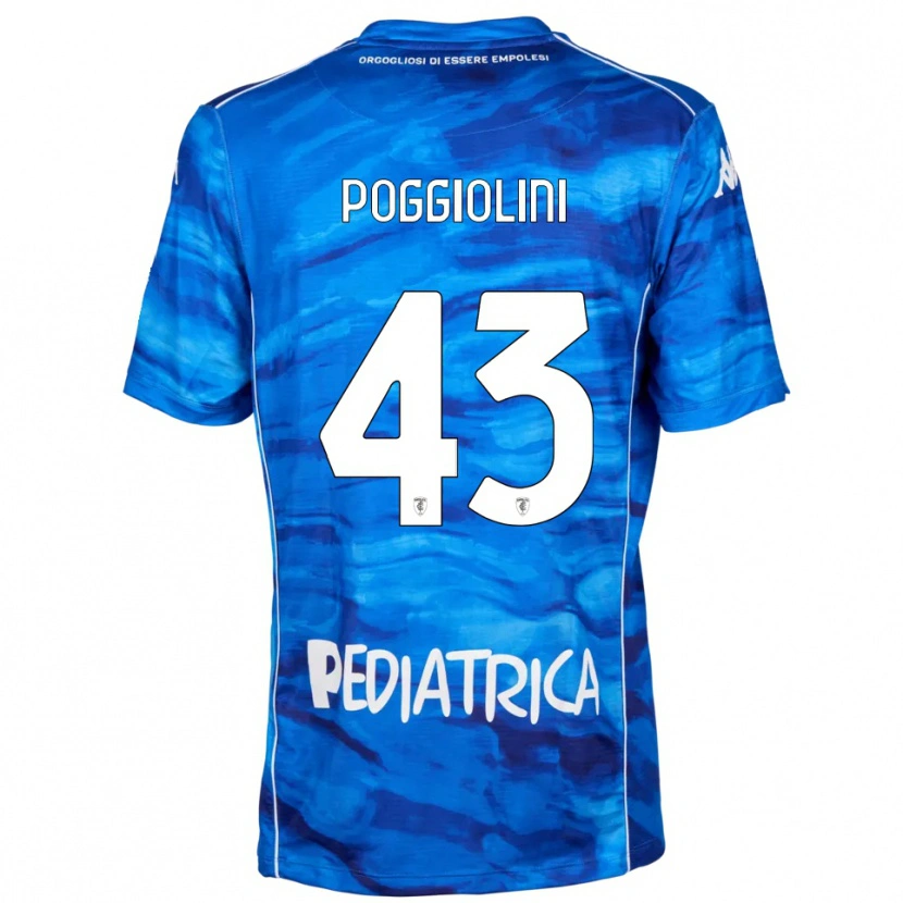 Danxen Dzieci Duccio Poggiolini #43 Niebiesko-Biały Domowa Koszulka 2025/26 Koszulki Klubowe