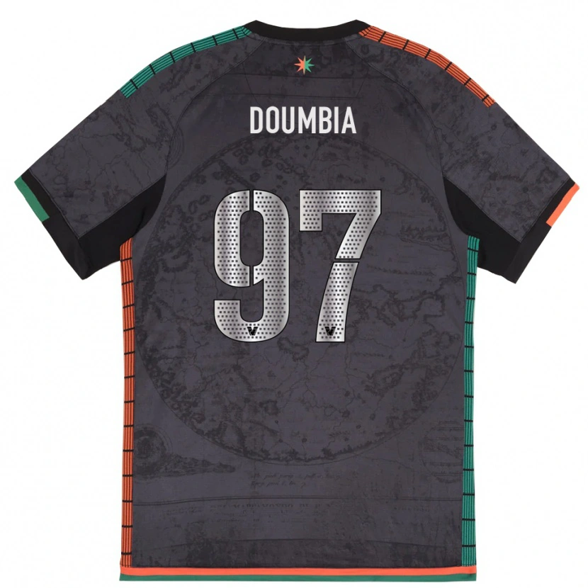 Danxen Dzieci Issa Doumbia #97 Ciemnoszary Domowa Koszulka 2025/26 Koszulki Klubowe