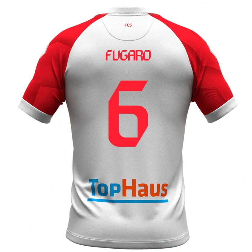 Danxen Dzieci Matteo Fugaro #6 Biało-Czerwony Domowa Koszulka 2025/26 Koszulki Klubowe