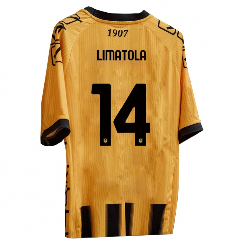 Danxen Dzieci Luigi Limatola #14 Żółto-Czarny Domowa Koszulka 2025/26 Koszulki Klubowe