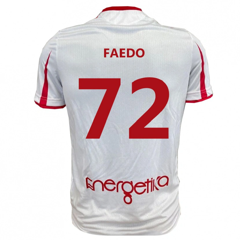 Danxen Dzieci Carlo Faedo #72 Biało-Czerwony Domowa Koszulka 2025/26 Koszulki Klubowe
