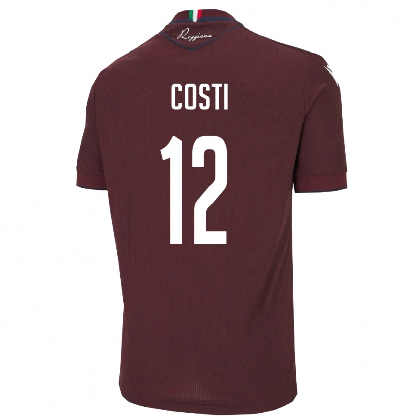 Danxen Dzieci Filippo Costi #12 Bordowo-Biały Domowa Koszulka 2025/26 Koszulki Klubowe