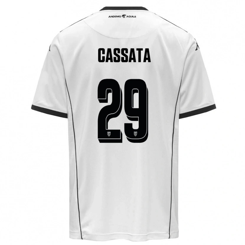 Danxen Dzieci Francesco Cassata #29 Biało-Czarny Domowa Koszulka 2025/26 Koszulki Klubowe