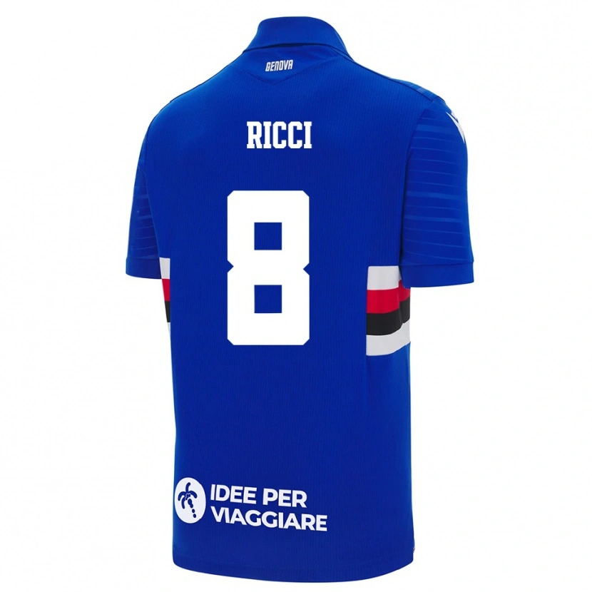 Danxen Dzieci Matteo Ricci #8 Niebiesko-Biały Domowa Koszulka 2025/26 Koszulki Klubowe