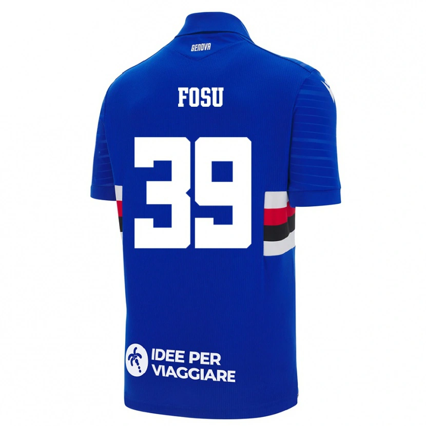 Danxen Dzieci Michael Fosu #39 Niebiesko-Biały Domowa Koszulka 2025/26 Koszulki Klubowe