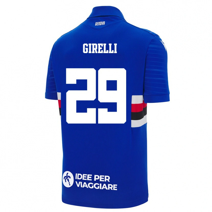 Danxen Dzieci Stefano Girelli #29 Niebiesko-Biały Domowa Koszulka 2025/26 Koszulki Klubowe