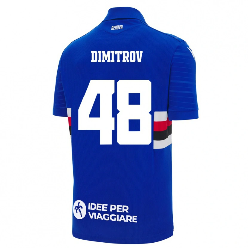 Danxen Dzieci Martin Dimitrov #48 Niebiesko-Biały Domowa Koszulka 2025/26 Koszulki Klubowe